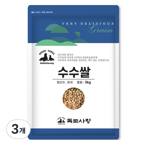 독도사랑 수수쌀, 5kg, 3개