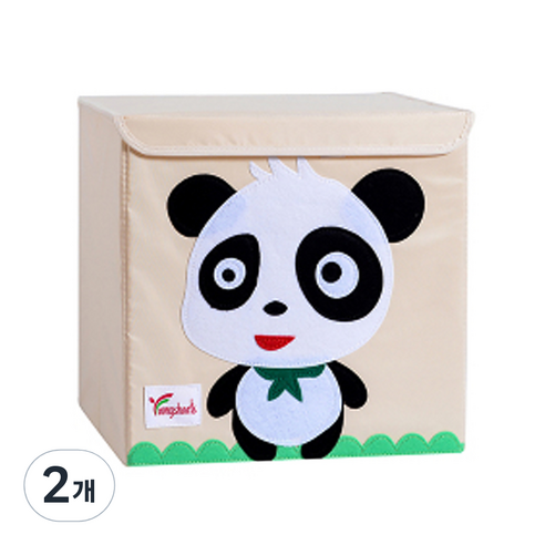 알럽홈 애니멀프린팅 패브릭 접이식 스툴, 팬더, 2개