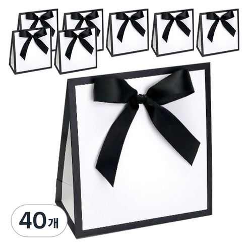 인디케이 라인화이트 리본 상자 소, 화이트, 40개