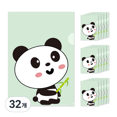 귀여운 디자인 L자홀더파일, 팬더, 32개