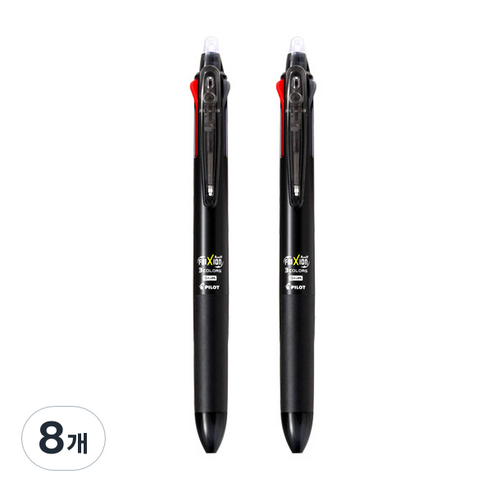 프릭션 슬림 3색 볼펜 0.5mm, 블랙, 8개