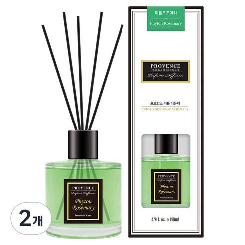 프로방스 퍼퓸 디퓨져 140ml, 피톤 로즈마리, 2개