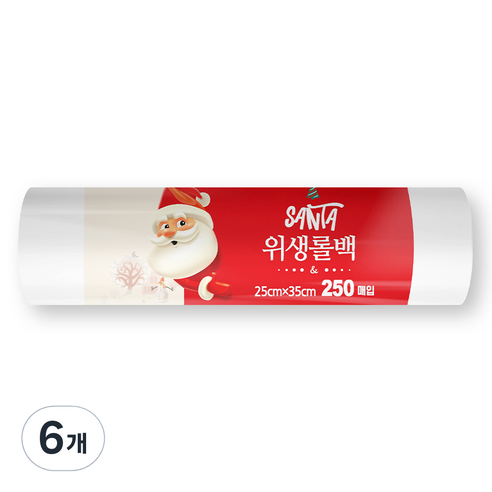 데일드 산타 위생 롤백 중 25cm x 35cm, 6개, 250개입, 중(M)