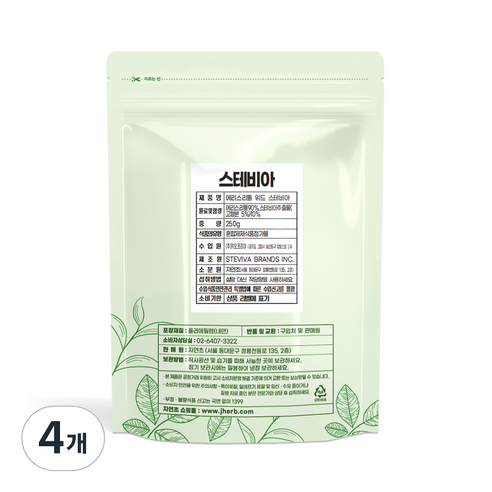 자연초 에리스리톨 위드 스테비아 분말, 250g, 4개