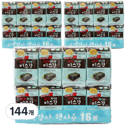 미스김 광천 파래 도시락김, 4g, 144개