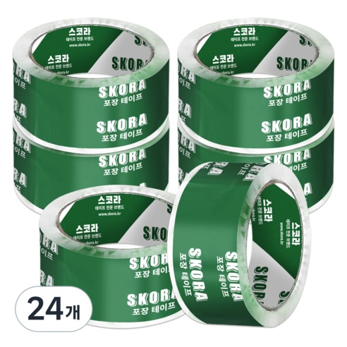 스코라 고투명 박스 테이프 경포장 53μm 48mm x 50m, 24개