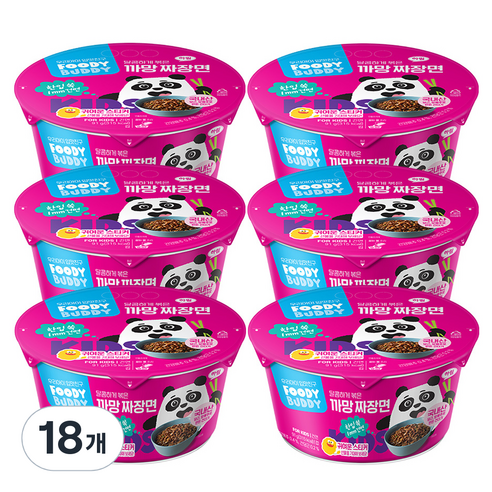 푸디버디 까망짜장면 컵, 91g, 18개