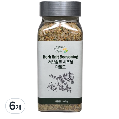 내츄럴스파이스 허브솔트시즈닝 마일드, 180g, 6개