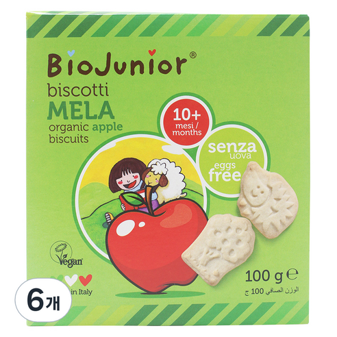 바이오주니어 유기농 사과 비스킷, 100g, 6개