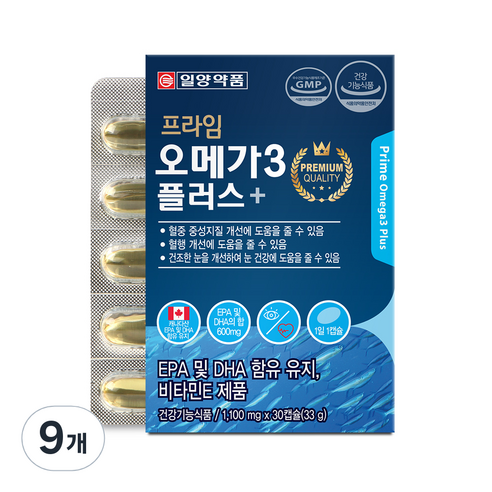 일양약품 프라임 오메가3 플러스 33g, 30정, 9개