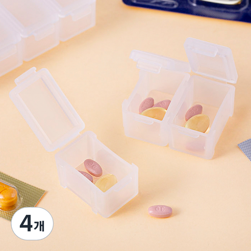 코멧 분리되는 휴대용 7칸 약통, 4개