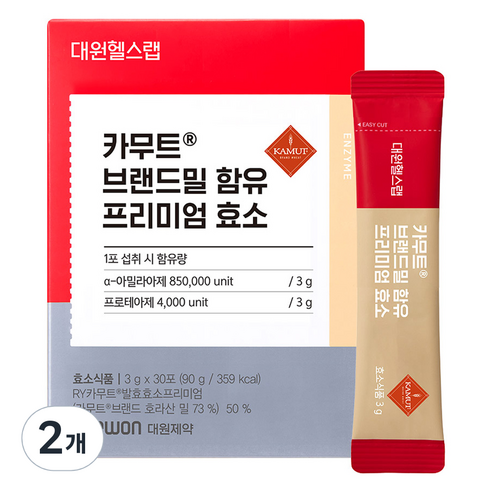 대원헬스랩 카무트 브랜드밀 함유 프리미엄 효소 30p, 2개