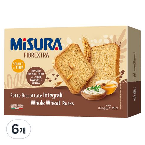 미주라 토스트비스켓, 320g, 6개