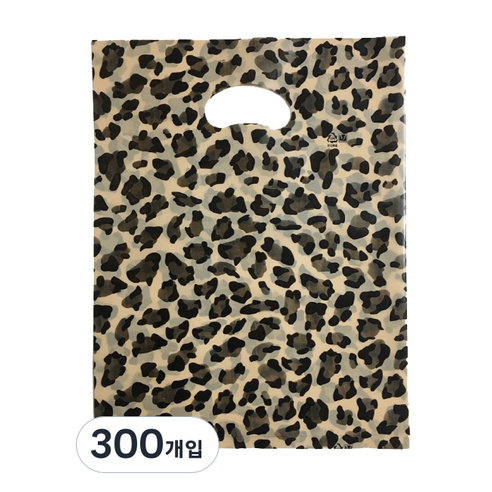 팩스타 펀칭 비닐 포장봉투 가로 30cm x 세로 40cm, 호피무늬, 300개입