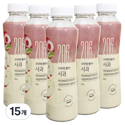 프리미엄 웰선식 사과, 15개, 50g