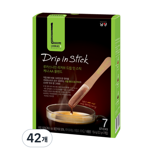 루카스나인 리저브 드립인스틱 케냐 AA 블렌드, 2.2g, 42개