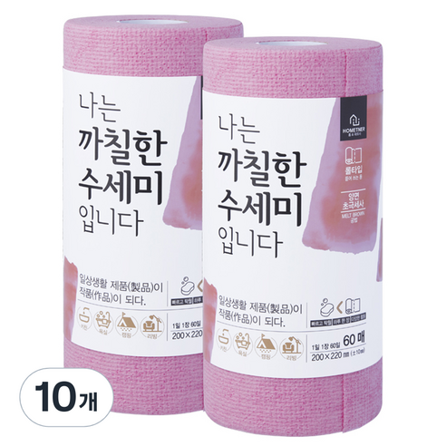 홈트너 나는 까칠한 수세미 입니다, 핑크, 60개, 10개