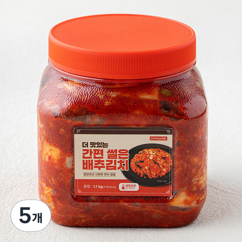 더맛있는 간편 썰은 배추김치, 1.1kg, 5개