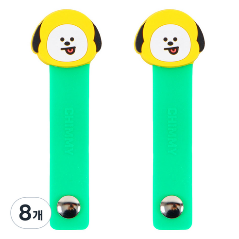 BT21 케이블 정리밴드 치미, 혼합색상, 8개