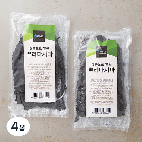 해맑은번영 해풍이 말린 뿌리다시마, 300g, 4봉