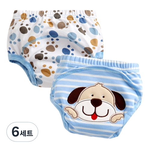 조이멀티 배변훈련팬티 2입, 멍멍이C (블루), 6세트