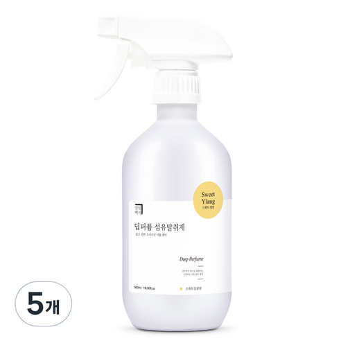 살림백서 딥퍼퓸 섬유탈취제 본품, 500ml, 5개, 스위트일랑