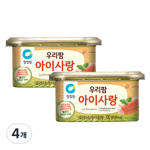 청정원 우리팜 아이사랑 프레스햄, 190g, 4개