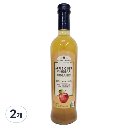 발베로 보르고델라바스티아 유기농 애플사이다비니거, 2개, 500ml