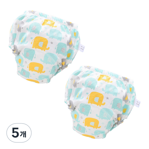 스타도어 유아용 큐트패턴 배변팬티 2p 세트, 코끼리, 5개