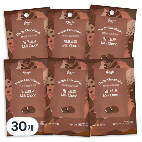 행복한쇼콜라띠에 밀크초코, 단품, 30개