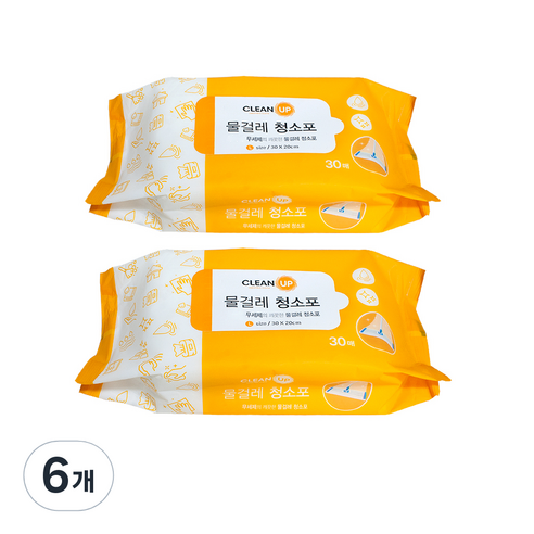 클린업 물걸레 청소포 30매, 6개