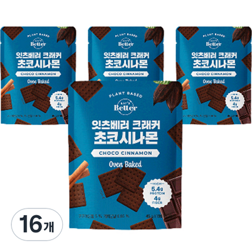 잇츠베러 크래커 초코시나몬, 45g, 16개