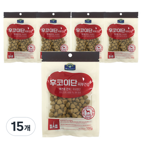 벨버드 후코이단 강아지 간식, 피부건강, 100g, 15개
