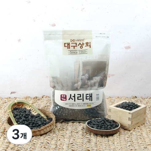 대구상회 국내산 서리태 검정콩, 1kg, 3개