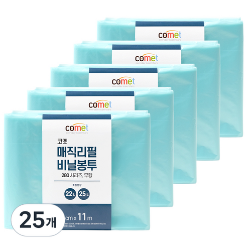코멧 280시리즈 매직 리필 무향 비닐봉투, 27L, 25개