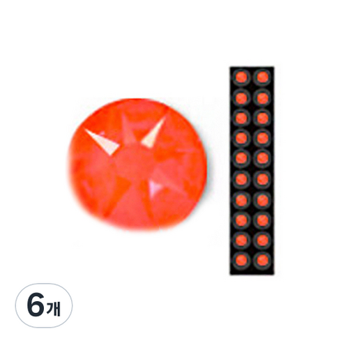 와사비네코 미미츠보 쥬얼리 귀지압패치 M 3.0mm 20p, 네온오렌지, 6개