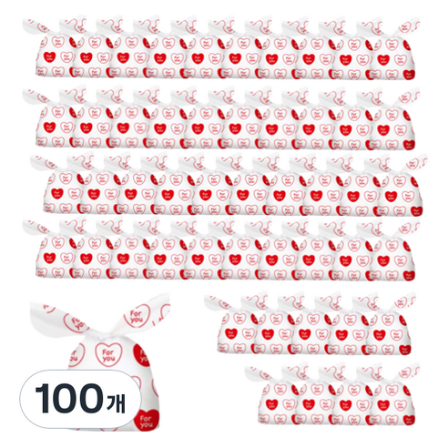 스타리움 간식 답례품 구디백 간단 포장봉투, For You, 100개