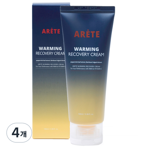 아레떼 워밍리커버리크림 스포츠크림, 4개, 100ml