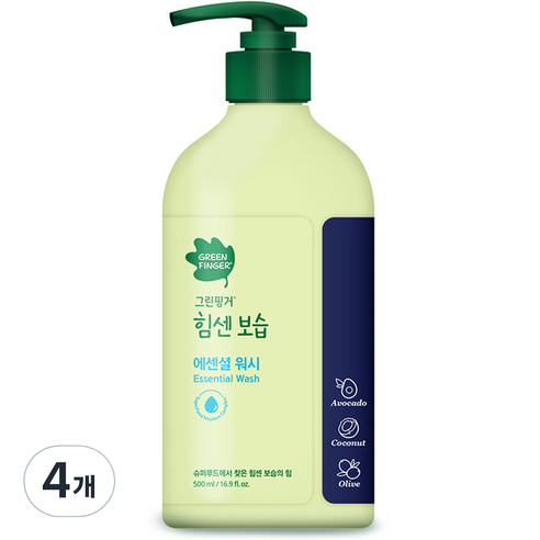 그린핑거 힘센보습 에센셜 유아 바디워시, 4개, 500ml
