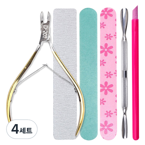 메이브라운 네일케어 필수도구 6종 세트, 4세트, 네일니퍼 + 네일푸셔 2종 + 네일파일 3종