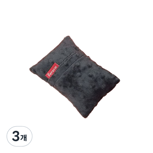 baraem 전자레인지용 다회용 팥찜질 핫팩 180g 극세사차콜, 3개