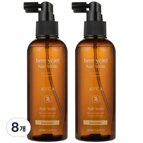 아브카 두피케어 탈모증상완화 맥주효모 헤어토닉, 200ml, 8개