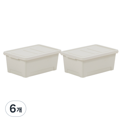 룸앤홈 마일드 수납박스, 아이보리, 6개