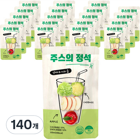 주스의정석 양배추사과즙, 100ml, 140개