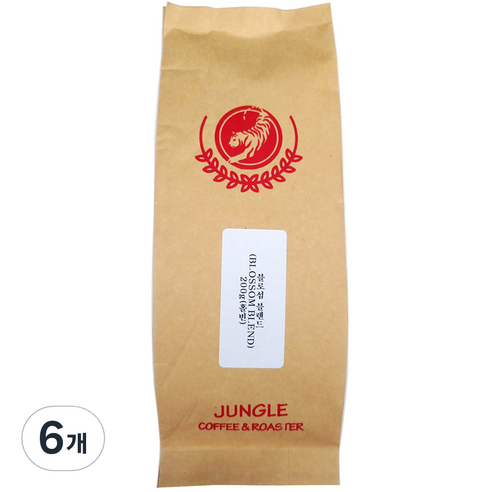 정글인터내셔널 블로섬 블렌드 원두, 200g, 6개, 홀빈(분쇄안함)