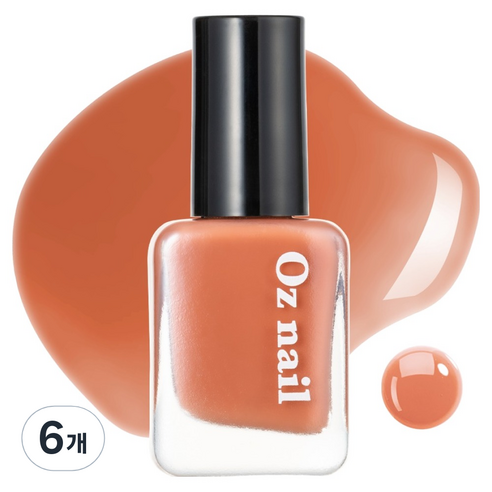 오즈네일 샤인 무드 네일 컬러 매니큐어, S10 피오니 위스퍼, 8ml, 6개