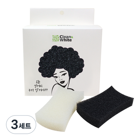 클린앤화이트 구리나노 필터 수세미 세트, 6개입, 3세트