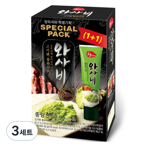 참 와사비 특별 고기엔 참와사비 120g + 참와사비 43g 세트, 163g, 3세트