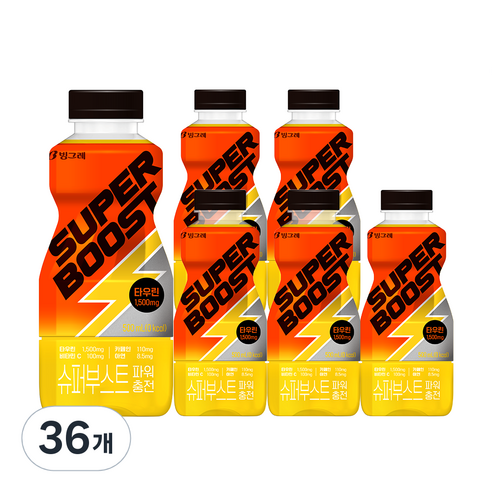 빙그레 슈퍼부스트 파워충전, 500ml, 36개