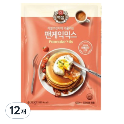 백설 팬케익믹스, 400g, 12개